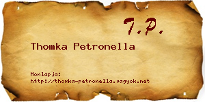 Thomka Petronella névjegykártya